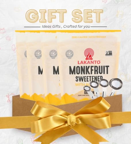 Monk Fruit ÃƒÂ¢Ã¢â€šÂ¬Ã¢â‚¬Å“ 4x Golden Monkfruit Sweetener ÃƒÂ¢Ã¢â€šÂ¬Ã¢â‚¬Å“ 16OZ Bundle with Stainless Steel Silver Measuring Spoon Set ÃƒÂ¢Ã¢â€šÂ¬Ã¢â‚¬Å“ Low-Calorie Sugar Alternative with Accurate Measuring Tools ÃƒÂ¢Ã¢â€šÂ¬Ã¢â‚¬Å“ Gift Set (5 Items)