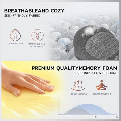 Dyhodu 3-In-1 Electric Back Massager Pillow Rechargeable Lumbar Support Cushion With Heat Vibration
