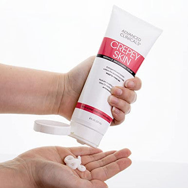 Advanced Clinicals Crepey Skin Care Treatment Body Lotion Crepe Skin Wrinkle Eraser Moisturizer Collagen Cream Vitamin E Cream Arnica Bruise Cream W/Horse Chestnut Fragrance 8 Fl Oz