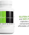 Davinci Labs Hair Skin & Nails Helps Support Shiny Hair Strong Nails & Healthy Skin With Collagen Biotin Hyaluronic Acid & More 60 Capsules (30 Servings)
