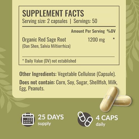 Herbamama Red Sage And Coq10 Kit - Bundle Of Red Sage Dan Shen Capsules & Coenzyme Q10 Gummies - Vegan Non-Gmo Gelatin- - 2 Pack