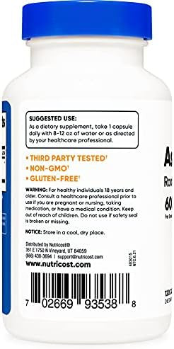 Nutricost Ashwagandha Herbal Supplement 600Mg 120 Capsules Ashwagandha Root (3 Bottles)