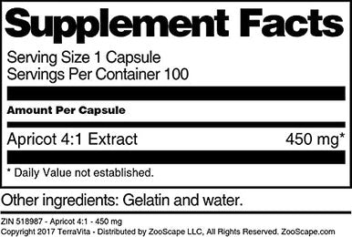 Terravita Apricot 4:1-450 Mg (100 Capsules, Zin: 518987)