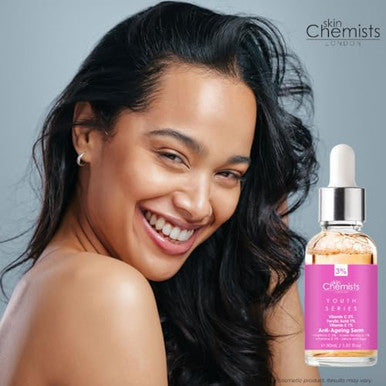 Skin Chemists Vitamin C Face Serum Anti Aging Serum - Powerful Blend Of 3% Vitamin C 1% Ferulic Acid And 1% Vitamin E Anti Aging Skin Brightening - Collagen Boosting Serum