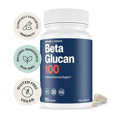 Better Way Health - Advanced Immune Readiness - Highly Purified 13/16 Beta Glucan 100 - Clinically Tested Immune Defense - 100Mg/60 Capsules
