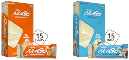 Nugo Protein Bar Chocolate & Peanut Butter Chocolate 11G Protein 170 Calories Gluten 15 Count Bundle