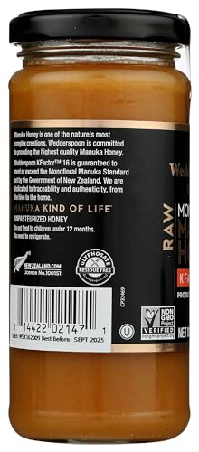 Wedderspoon 100% Raw Manuka Honey - KFactor 16 - 11.5 Ounces