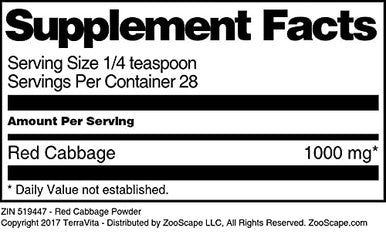 Terravita Red Cabbage Powder (1 Oz, Zin: 519447)