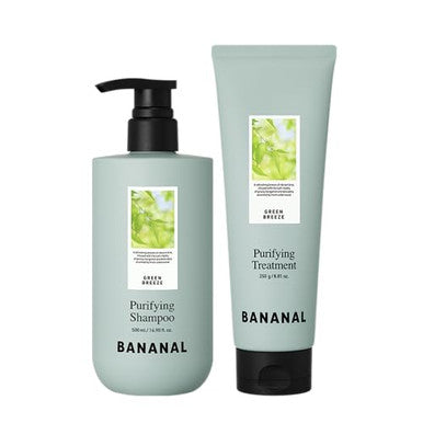 Bananal Purifying Scalp Shampoo & Conditioner Set Deep Cleanse + Lightweight Nourishment For Oily Sensitive Scalp Herbal Extracts Menthol Biotin Niacinamide Ph 5.5 Korean Hair