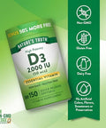 Nature's Truth Vitamin D3 2000 IU Softgels for Adults 150 Count High Potency NonGMO and Gluten Free Supplement High Potency NonGMO and Gluten Free Supplement