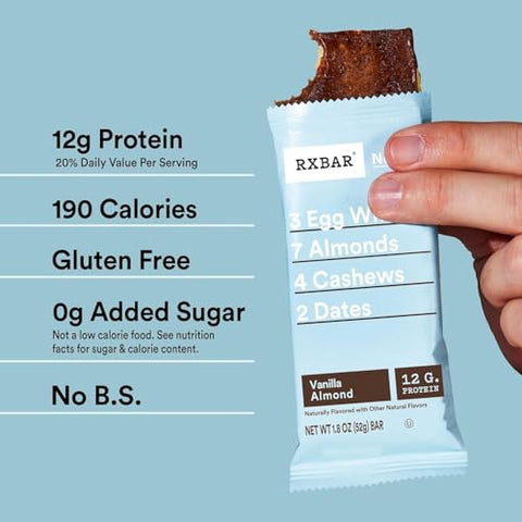 RXBAR Real Food Protein Bar, Assorted Variety Pack, Gluten-Free, 1.83 oz Bars, 24 Count