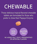 21St Century Papaya Enzyme Chewable (100 Count) Papaya & Pineapple Digestive Enzymes For Gut Health Tropical Flavor Nongmo Gluten No Added Salt Yeast Artificial Flavors
