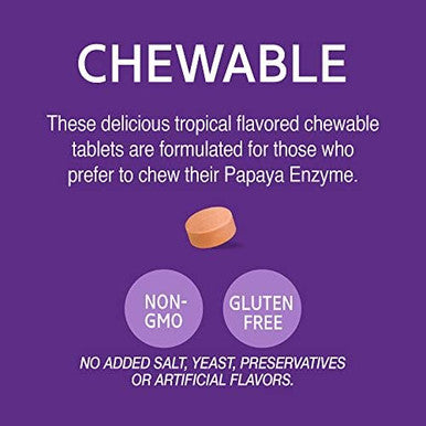21St Century Papaya Enzyme Chewable (100 Count) Papaya & Pineapple Digestive Enzymes For Gut Health Tropical Flavor Nongmo Gluten No Added Salt Yeast Artificial Flavors
