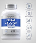 Piping Rock Coral Calcium 1000 mg 200 Capsules Bone Formula Complex With Vitamin D C and Magnesium NonGMO Gluten Free Supplement