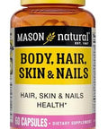 Mason Natural Body Hair Skin & Nails With Vitamins A C E & Biotin Supports Healthy Hair Skin & Nails 60 Capsules