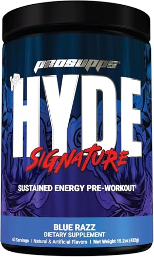 Prosupps Hyde Signature Sustained Energy Pre-Workout Blue Razz - 60 Servings And Creatine 300 Bundle