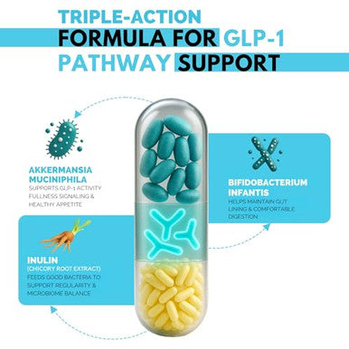Dr Vitamin Solutions Glp-1 Probiotic Support Appetite Suppressant Akkermansia Muciniphila & Bifidobacterium Infantis Inulin Prebiotic Fiber Gut Cleanse Craving & Weight-Loss Support 30 Caps
