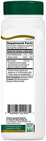 21St Century Milk Thistle Extract Veg Capsules 200 Count