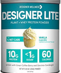 Designer Wellness Lite Low Calorie Natural Protein Prebiotic Fiber Key Vitamins & Minerals Vanilla Cake 9.03 Ounces