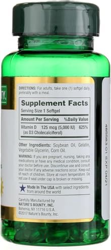 NatureS Bounty Vitamin D5000 Iu Softgels Maximum Strength 150 Ea ( Pack Of 2)