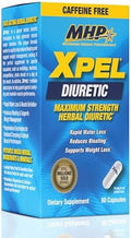 Mhp Xpel Maximum Strength Diuretic Water Pills For Water Retention Relief Caffeine With Vitamin B6 Potassium Dandelion Root 80 Capsules