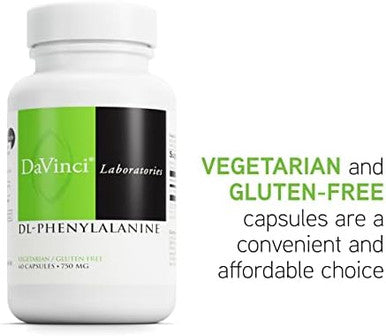 Davinci Labs Dlphenylalanine Amino Acid Dietary Supplement To Support Comfort Balance And Discomfort With 750 Mg Dlphenylalanine Per Serving Gluten 60 Vegetarian Capsules
