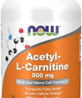 Now Foods Supplements Acetyll Carnitine 500 Mg Amino Acid Brain And Nerve Cell Function 200 Veg Capsules