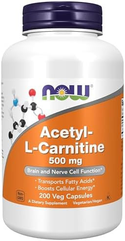 Now Foods Supplements Acetyll Carnitine 500 Mg Amino Acid Brain And Nerve Cell Function 200 Veg Capsules