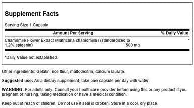 Swanson Chamomile Flower Extract 500 Milligrams Standardized to 1.2% Apigenin 6 mg per Capsule 60 Capsules