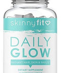 SkinnyFit Daily Glow: Hair, Skin and Nails Supplement for Youthful-Looking Skin, Brighter Complexion, (60 Capsules)