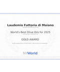 Sanniti Laudemio Organic Extra Virgin Olive Oil Fattoria di Maiano, Gold Award Winner at NYIOOC World Olive Oil Competition, 16.9 oz