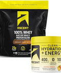 Ascent 100% Whey Protein Powder, Chocolate Peanut Butter 4 Lb & Hydration + Energy Electrolytes, Orange Mango 40 Servings