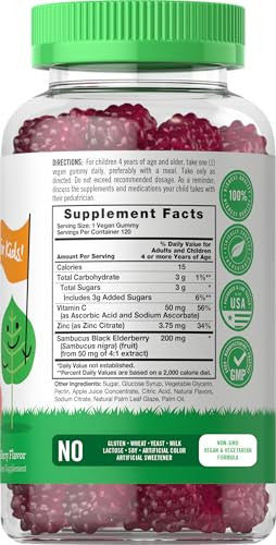 Carlyle Elderberry Gummies For Kids 120 Count