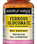Mason Natural Ferrous Gluconate Supports Red Blood Cell Formation Gentle On Stomach Iron Supplement 100 Tablets
