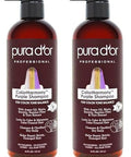 Pura D'Or Purple Shampoo & Conditioner (16Oz X 2) Colorharmony Biotin Set For Bleached Blonde Silver & Color Treated Hair - Keratin Bamboo Fiber No Sulfates - Men & Women