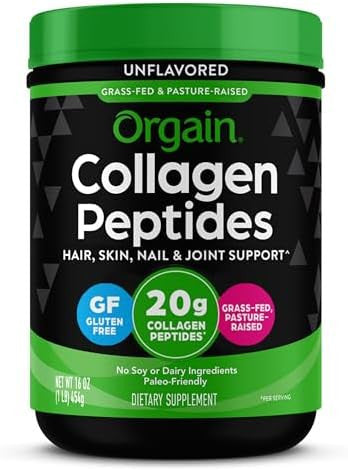 Amazing Grass Greens Superfood Blend With Organic Spirulina Digestive Enzymes 100 Servings & Orgain Hydrolyzed Collagen Peptides Powder 20G Grass Fed Collagen Hair Skin Nail & Joint