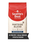 Seattle's Best Coffee Portside Blend Medium Roast Whole Bean Coffee | 12 Ounce Bags (Pack of 6)