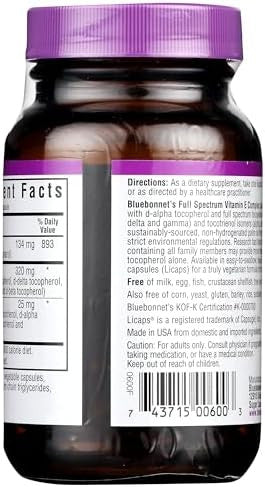 Bluebonnet Natural Full Spectrum Vitamin E Complex 60 Licaps