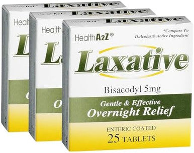 HealthA2Z Laxative Bisacodyl 5mg Gentle and Fast Overnight Relief for Constipation