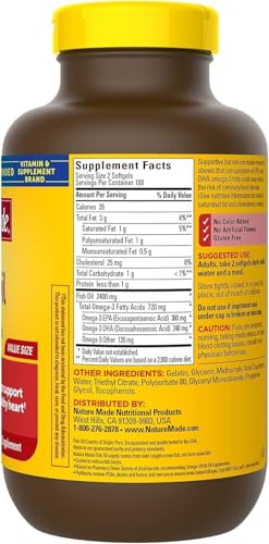 Nature Made Burp-Less Fish Oil 1200 Mg 360 Mg Omega-3 250 Liquid Softgels