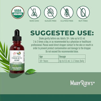 Maryruth'S Organics Stinging Nettle Leaf Extract Detox Supplement Herbal Drops Usda Organic Vegan Non-Gmo Gluten Free 1 Fluid Oz