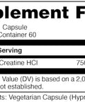 Bucked Up - Creatine Hcl 750Mg Serving - 60 Servings (60 Capsules)