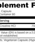 Bucked Up Creatine Hcl 750Mg Serving 60 Servings (60 Capsules)