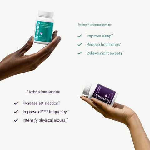Bonafide Relizen + Ristela Hormone- Relief From Hot Flashes And Night Sweats During Menopause + Hormone- Drug- Support For WomenS Sexual Satisfaction 1 Month Supply