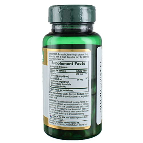Nature'S Bounty Turmeric 450 Mg Capsules - 60 Ct Pack Of 3