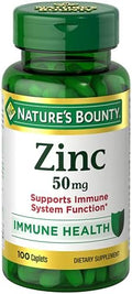 NatureS Bounty Zinc 50 Mg Caplets Unflavored 100 Count Pack Of 2