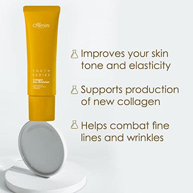 Skin Chemists Collagen Anti Aging Day Cream Anti Aging Skin Care Face Moisturizer Infused Collagen Marine Amino Acids And Coconut Oil - Daily Anti Aging Skincare - 1.69 Ounces