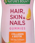 Nature'S Bounty Optimal Solutions Hair Skin & Nails With Biotin And Collagen Citrus-Flavored Gummies Vitamin Supplement 2500 Mcg 80 Ct 40 Total Servings (Pack Of 3)