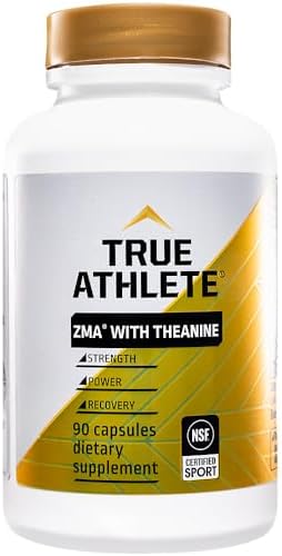 True Athlete Zma With Theanine â€“ Supports Muscle Recovery Strength & Sleep â€“ Zinc Magnesium Vitamin B6 & Theanine Formula For Relaxation & Performance (90 Capsules)