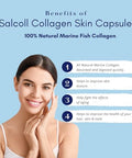 Salcoll Pure Marine Collagen Skin Capsules (120 Count) Anti-Aging Supplement For Women & Men Boosts Collagen Reduces Wrinkles Supports Skin Hair & Nails With Hydration & Nourishment
